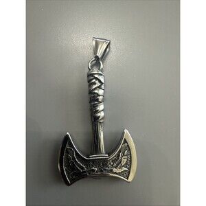 Stainless Steel Men's Viking Axe Pendant Chain Never Fading Nordic Double Eagle